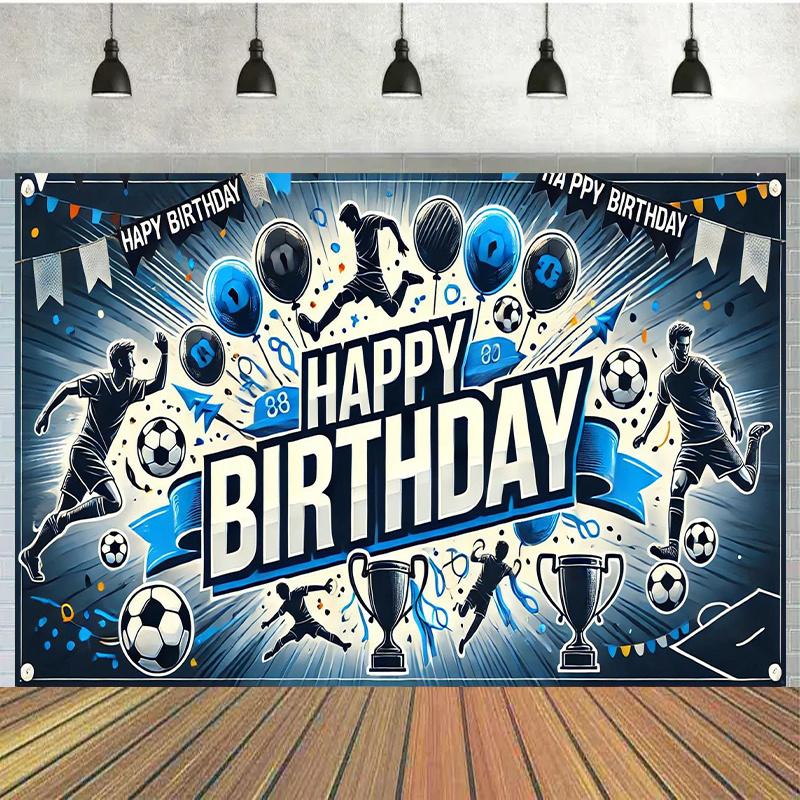 2D plane 1-piece birthday football banner birthday banner flag supplies