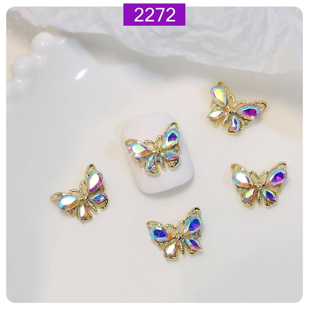Nail Art Accessories Dream Crystal Butterfly Zircon Super Flash Three-Dimensional Alloy Nail Butterfly Accessories