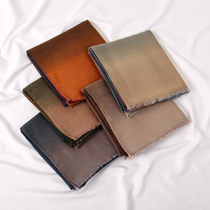 New Tie-dyed Cotton Hijabs For Women Scarf Plain Shawls Wrap Femme Musulman Ombre Viscose Headscarf Islam Turban Headband Scarf