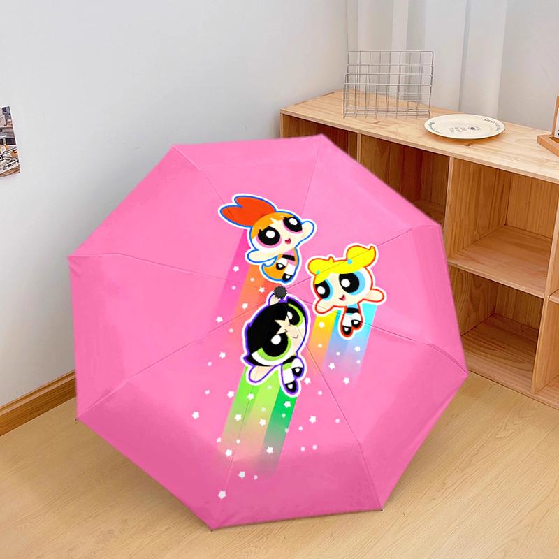 1 шт. Автоматический складной зонт - Мультяшный узор, Портативная и складная конструкция с 52 спицами, Рождественские и новогодние подарки