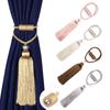 BEL AVENIR 1Pc Curtain Tieback Tassels Hanging Ball Gold Home Decor Tieback Magnet Buckle Rope Holdback Curtain Accessories