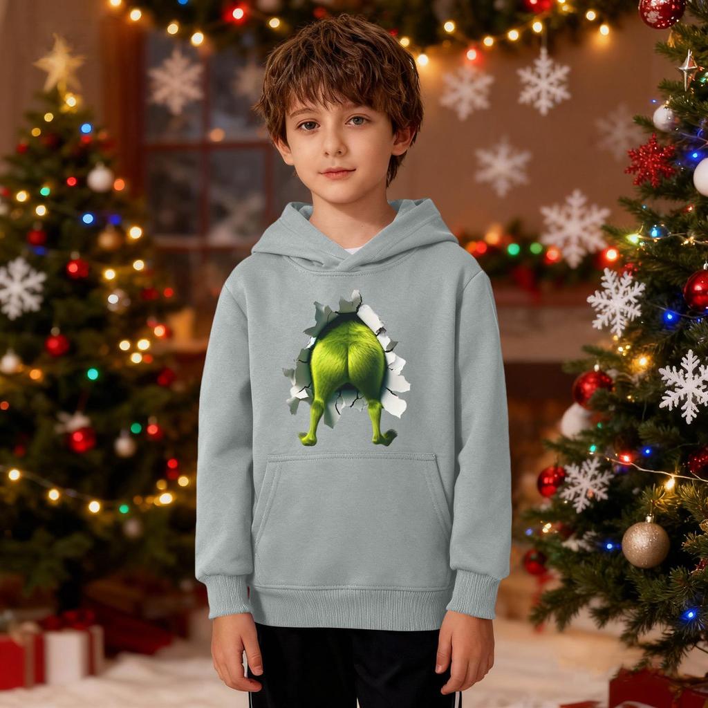 Рождественский свитшот для мальчиков и девочек, уродливая рождественская футболка, свитшот с круглым вырезом, для малышей, с длинным рукавом, пуловер, наряд, топы