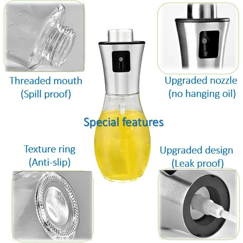 Oil Sprayer for Cooking,200ML Olive Oil Sprayer Baking, BBQ, Portable Oil Spritzer Kitchen Gadgets Oil Spray Bottle with Funnel