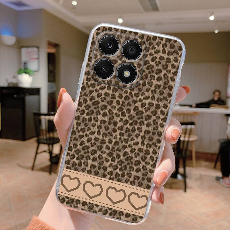Clear Case For Honor X8b X8A X8 X7C X6 X6A X6B 70 Lite 200 Smart X7a Leopard Print Basic Phone Cover Soft Butterfly Pattern Bags