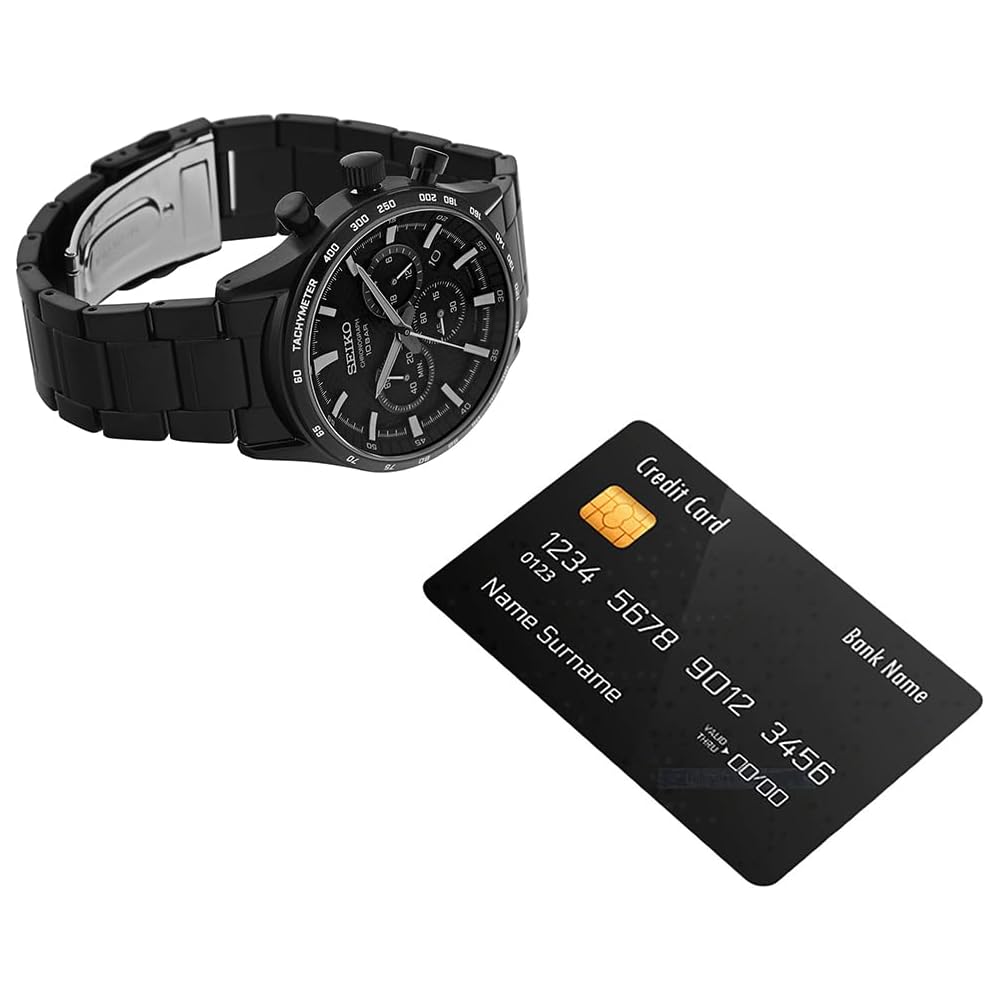 Мужские часы Seiko Chronograph Black SSB415P1 Зарубежная модель