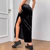 High Waisted Gold Velvet Slit Sexy Half Women's Skirts