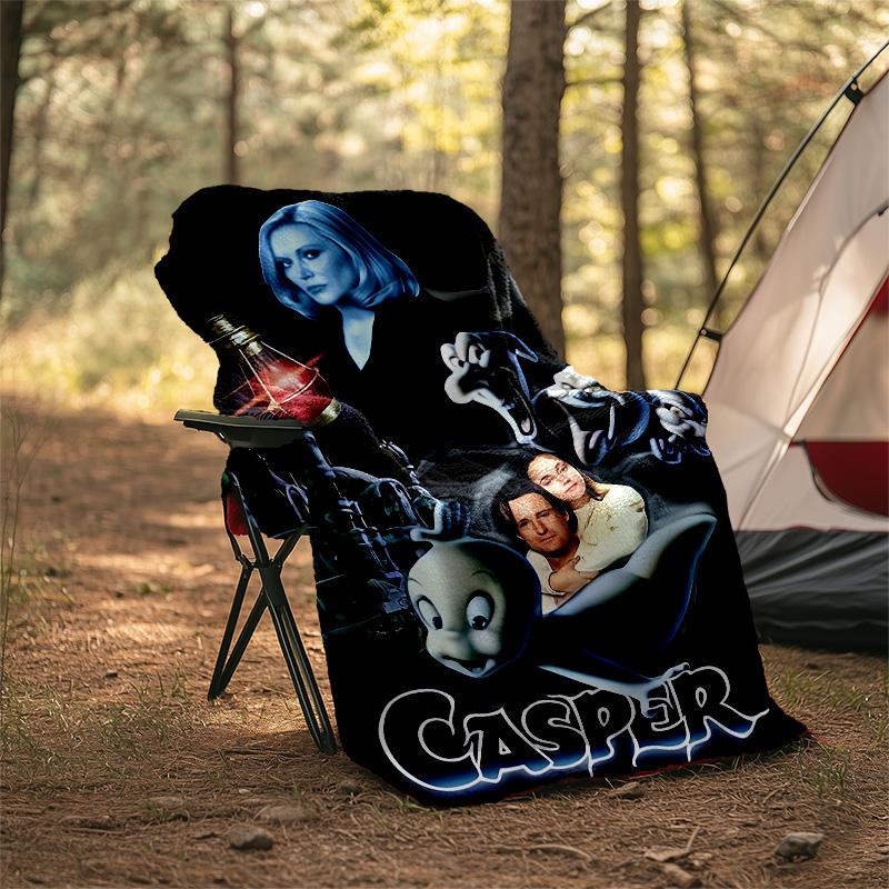 1pc Casper1 Theme Blanket - Digital Print, Polyester, Cozy for All Seasons, Perfect for Outdoor, and Travel