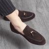 Men's Retro Tassel Loafers - Slip-On Leather Shoes for Spring & Autumn In Plus Sizes