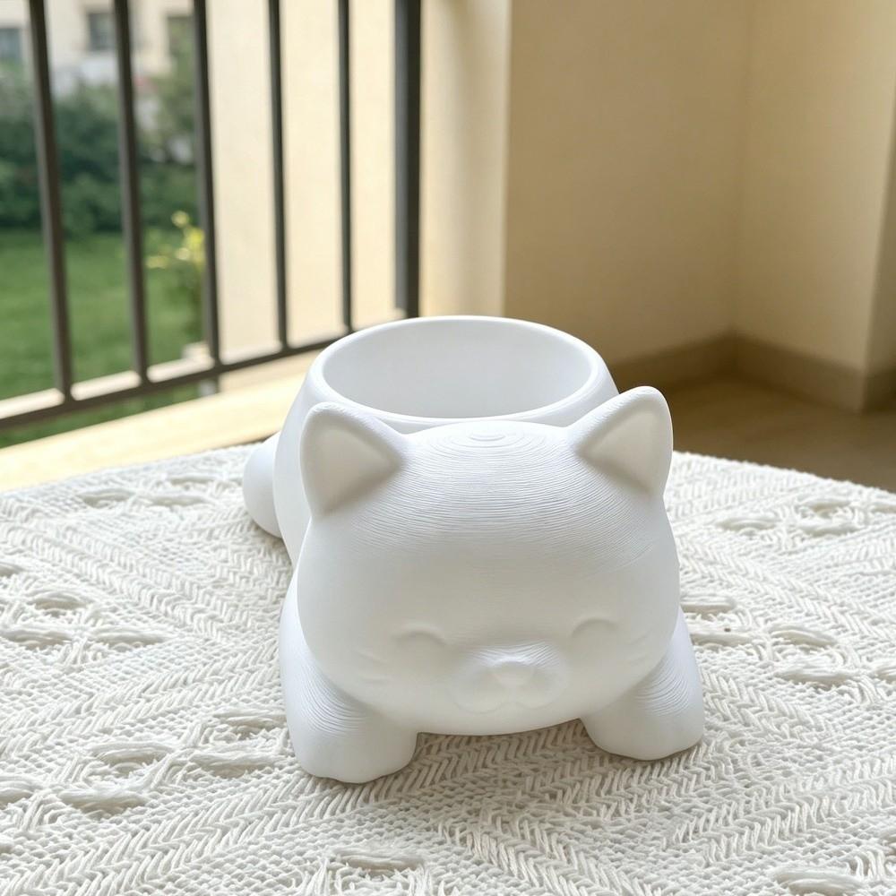Кавайный 3D-печатный цветочный горшок в виде кошки, милое украшение, коробка для хранения в форме кошки, многофункциональные украшения, мини-горшок для растений, декор для дома