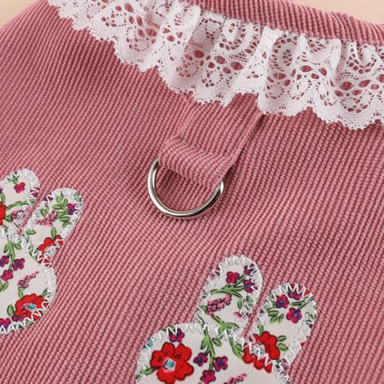 Платье для домашних животных, мягкое и удобное платье принцессы для кошек, собак, кролика с цветочным узором и тяговым кольцом на весну и лето