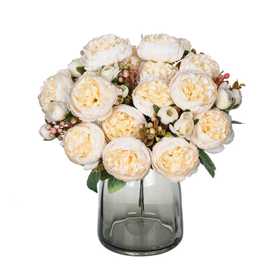 7 Forks Silk Artificial Flower Peony Home Room Wedding Wreath Festival Party Outdoor Arch Background Decor Floral Arrangement