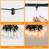 Outdoor String Lights Waterproof  Outside Patio Lights Dimmable ST38 Shatterproof Hanging Light For Bistro Porch Deck Backyard