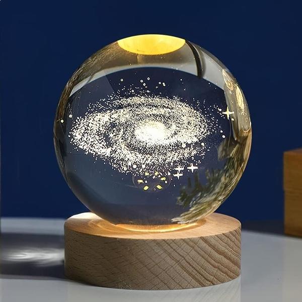 LED Crystal Ball Lamp Milky Way Pattern Night Light Astronomy