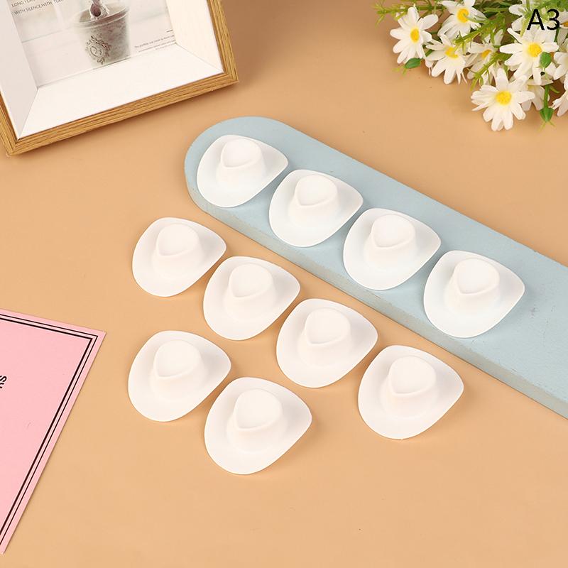10Pcs Miniature Plastic Doll Hat Western Cowboy Hat Cowgirl Hat For Dolls Decoration Accessories