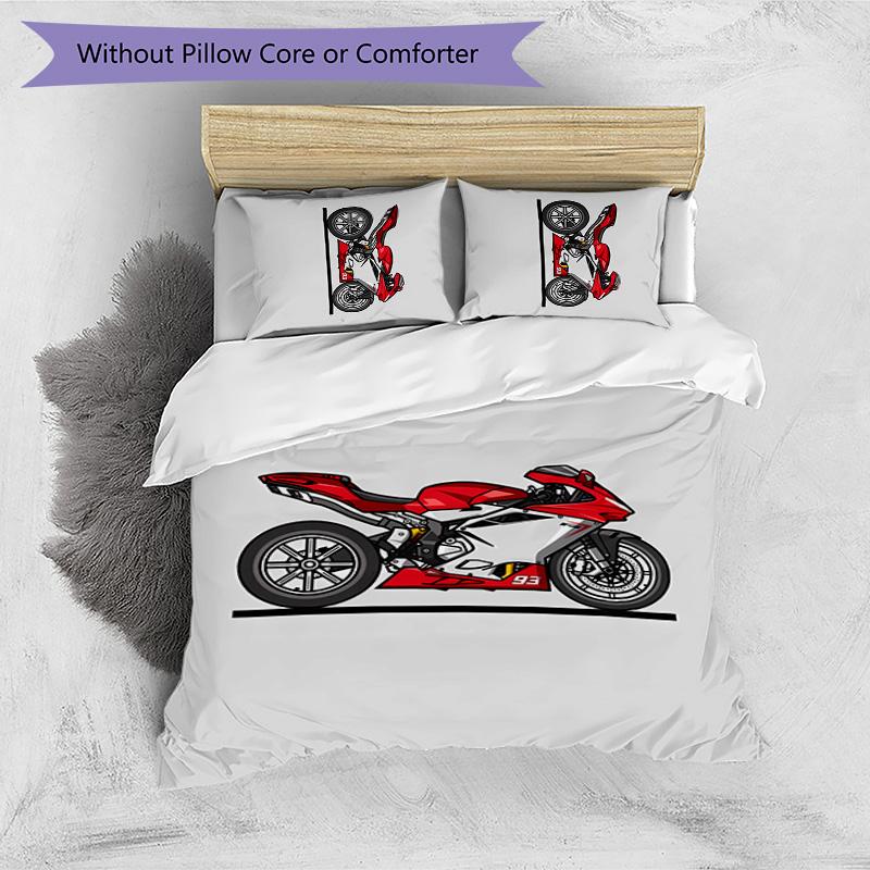 Mv Agusta Printed 3PCS Bedding Set Soft Breathable Duvet Cover Pillowcases Set Washable Bedroom Decor Home Gift