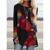 Spring and Autumn Round Neck 3D Patchwork Printed T-shirts Fashionable Casual Long Sleeved Women's T-shirts