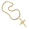 Cross Pendant Necklace Hip Hop Punk CZ Diamond Rope Chain