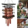Solid Wood and Metal Multitube Wind Chime - Bronze and Red Copper Outdoor Balcony Decor