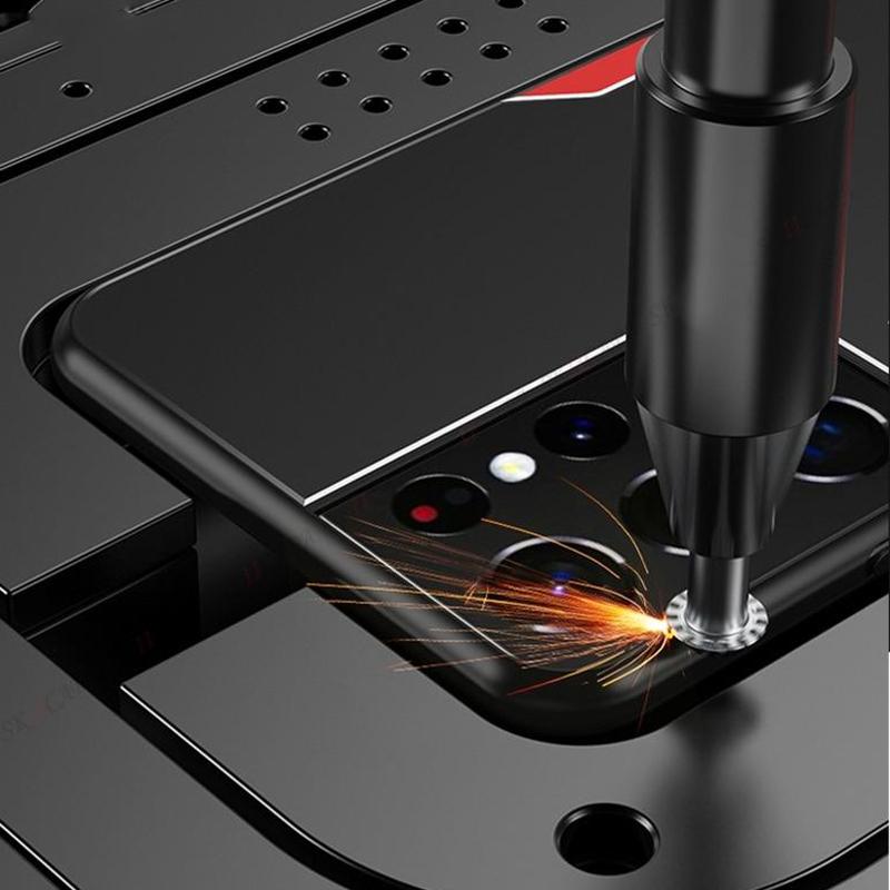 Роскошный алюминиевый матовый металлический панельный чехол для Samsung Galaxy S24 S23 S22 Ultra S21 Plus S20 FE A55 A54 A53 тонкий силиконовый чехол для телефона