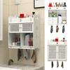 Kitchen Wall Cabinet Large Capacity Multiple Compartments Simple Installation Toilet Storage Cabinet