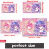 Kawaii Cute Cartoon Friends Doormat, 2D Print Non-slip Floor Mat, Pink Purple Flower Entrance Rug for Girls Bedroom Decor Gift