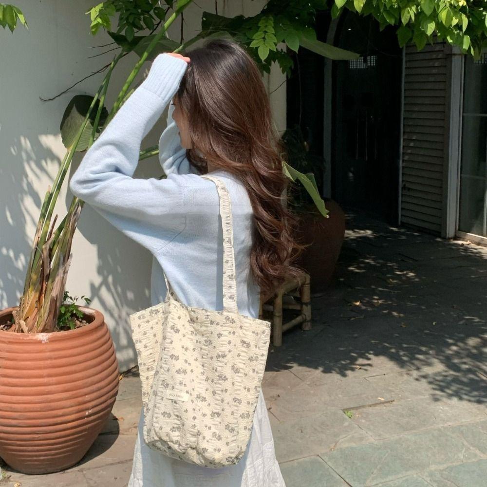 French Style Bow Lace Ribbons Bag Large Capacity Women's Tote Bag New Flower Shoulder Bag Lady