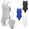 Mens One Piece Sleeveless Press Button Crotch T-shirt Romper Bodysuit for Fitness Workout Gym