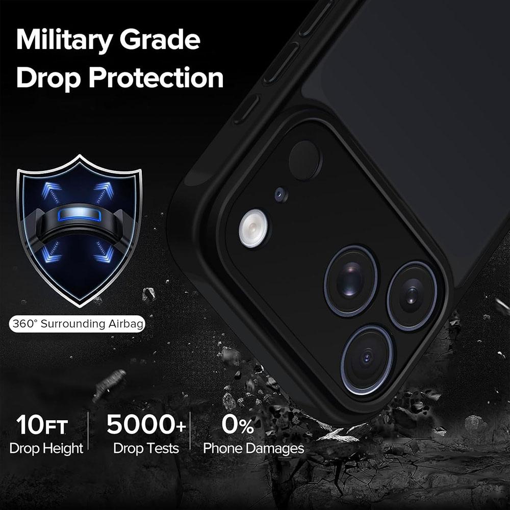Противоударный чехол с броней военного класса для iPhone 17 Air 16 16e 15 14 13 12 11 Pro Max Plus Гибридная жесткая крышка Матовая силиконовая оболочка