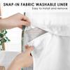 No Hook Blue Shower Curtain with Snap in Liner, Vintage Sea Turtle Bathroom Decor, Waterproof Fabric with See Through Top Window Open Grommet Bath