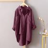 Women's Plus Size Spring and Fall Breathable Lightweight Shirt Loose Long Long-sleeved Shirt