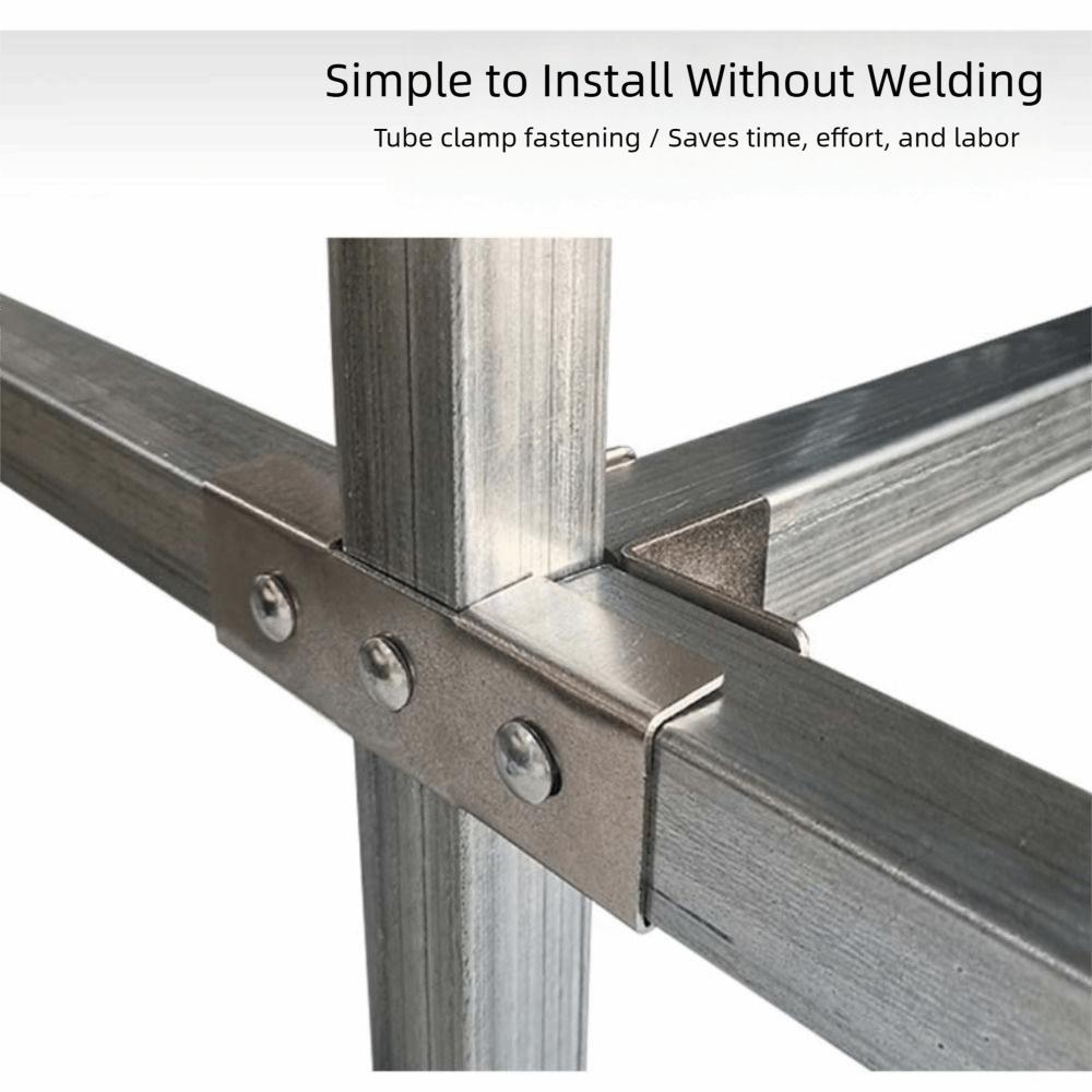 Соединитель квадратной трубы 40*40 мм оцинкованный без пайки Трубный фиксированный узел Фиксированный трубный зажим Углеродистая сталь Зажим Крепеж Складская стойка