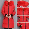 Women's Winter Cotton Padded Jacket Mid-length Praka Slim Fit and Thin Big Fur Collar Padded Jacket Down Coat Thicken Outwear