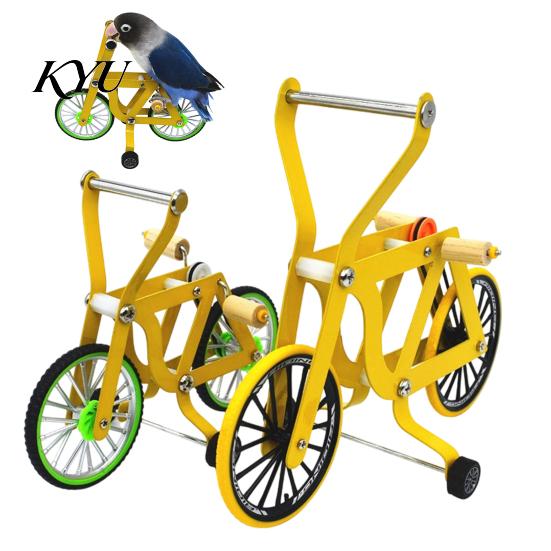 Anti Chew Bird Toy Intelligence Training Bike Toy, Interactive Bicycle Exercise Enrichment Parrot Equipment Educational for Lovebird Conures Parakeet