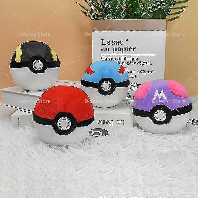 Pokemon Plush Poke Balls 4 pcs/set Master Ball Super Ball Great Ball Ultra Ball 12 cm Soft Stuffed Toy Kids Birthday Gift