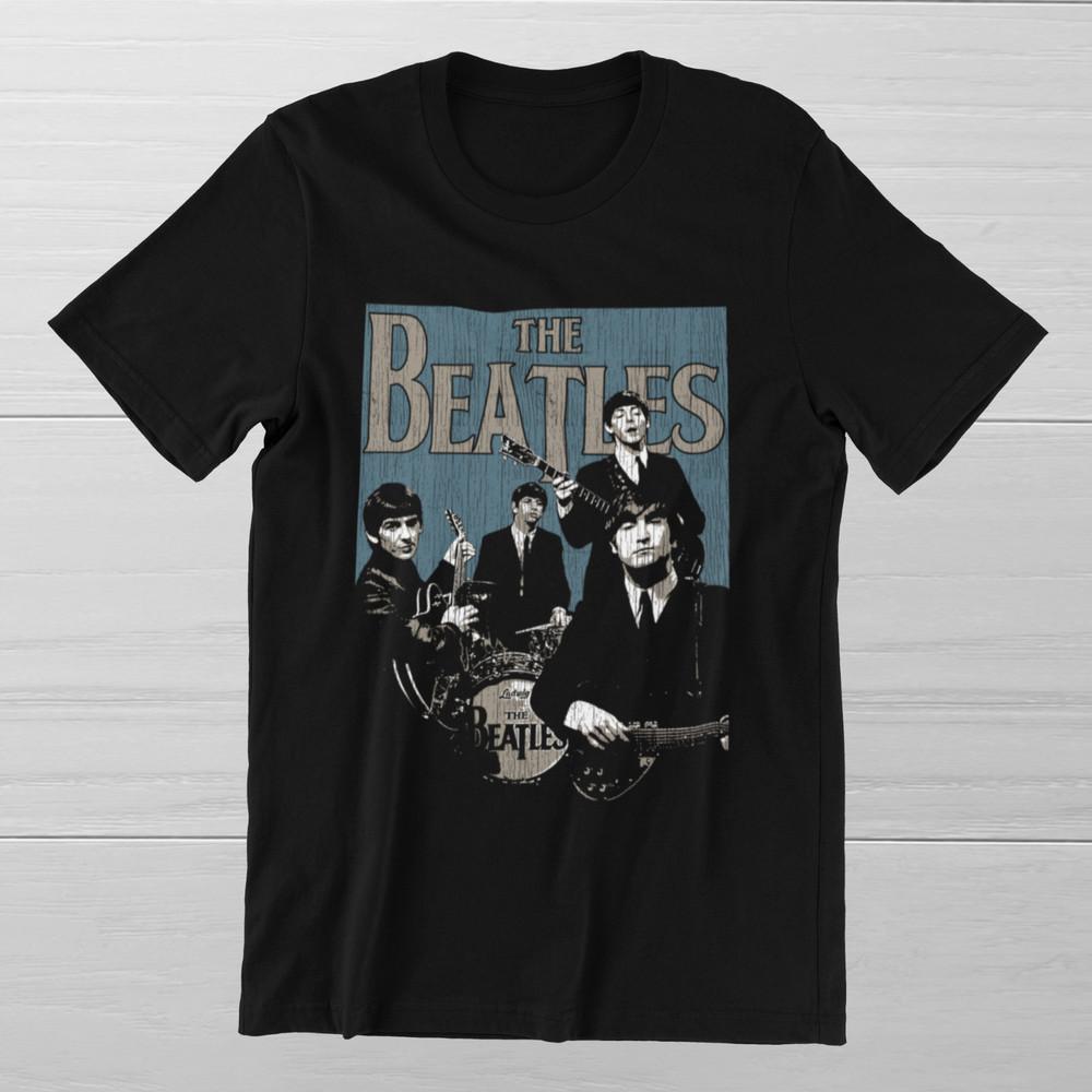 THE BEATLES 60-е Ливерпульская Психоделик-Рок Группа на Хлопковой Футболке Пряденой Пряжей Унисекс Футболка