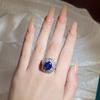Модное кольцо с синим цирконием для женщин, новое женское обручальное кольцо, пара ювелирных изделий, высококачественное кольцо с бриллиантом