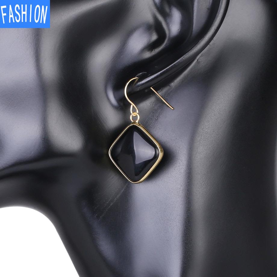 Серьги с натуральным кристаллом и аметистом, геометрические европейские и американские серьги, серьги с кристаллами в креативном стиле, женские