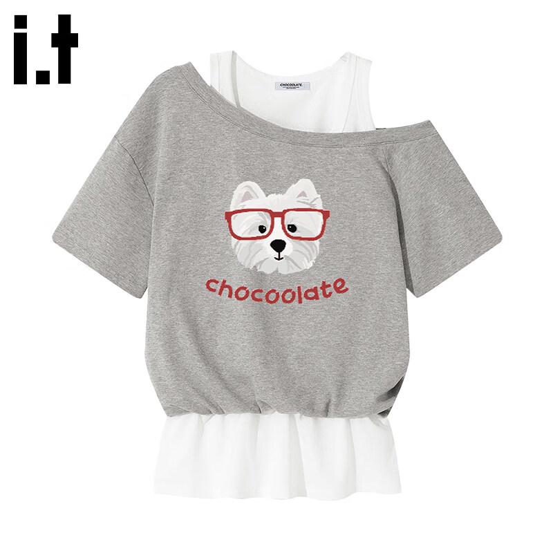 Женская футболка CHOCOOLATE с принтом мультфильма, на одно плечо