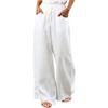 Women S Casual Cotton Linen Blend Wide Leg Pants