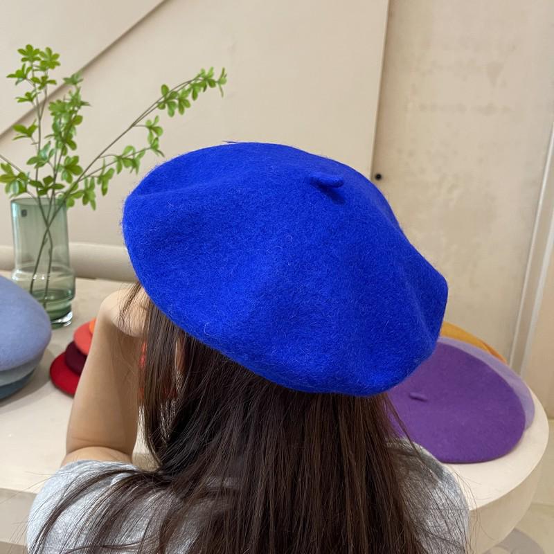 Берет из шерсти в корейском стиле Beilei: Универсальная шляпа художника на осень/зиму