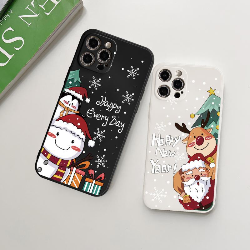 Веселого Рождества прозрачный чехол для телефона iPhone 15 14 13 12 11 Pro Max XS Max X XR 8 7 Plus Подарки на Новый год Мягкий противоударный бампер задняя крышка