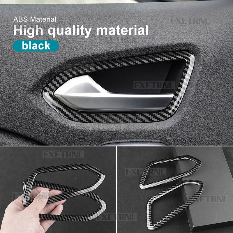ABS Carbon Fiber Pattern Inner Door Handle Frame Trim For Renault Captur -2026 LHD RHD Car Interior Accessories