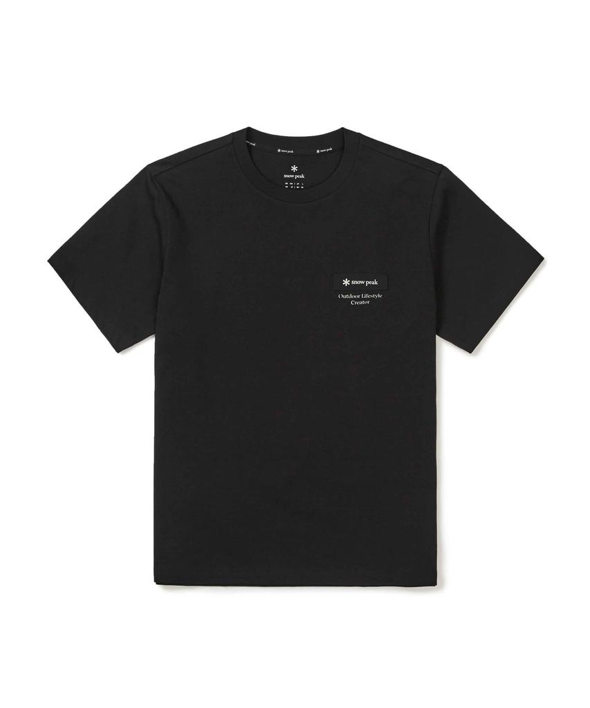 Snow Peak Aerocool W Patch Short Sleeve T-Shirt, XL, Black