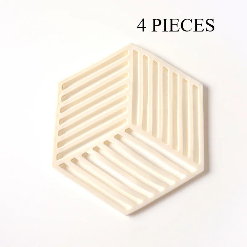 4 шт. силиконовый коврик для изоляции посуды подставка под стакан шестигранные коврики подкладка теплоизоляционная подставка под миску домашний декор настольный