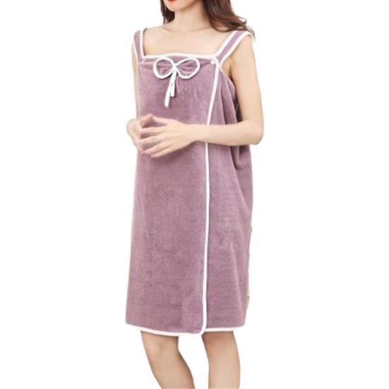 Women Bath Towel Button Closure Spa Bath Towel Wrap Soft Quick Drying