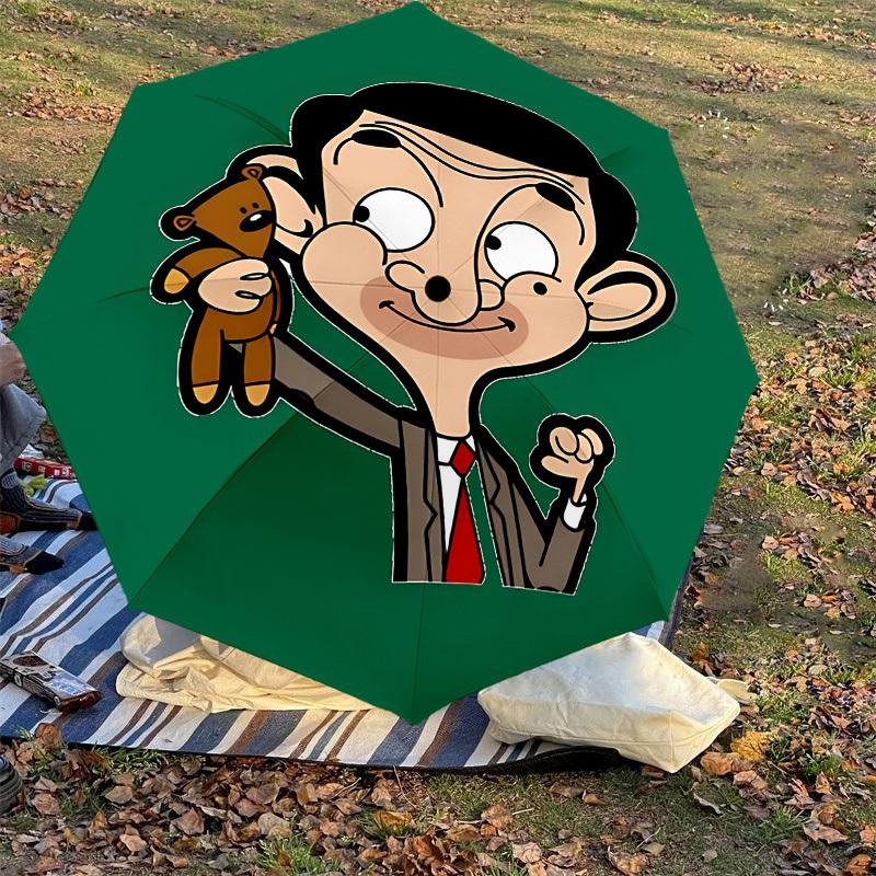 1PC Mr. Bean bear Umbrella-8-Rib Reinforced, Automatic Open, Lightweight & Durable, Cute Fashion Accessory for Outdoor-P110