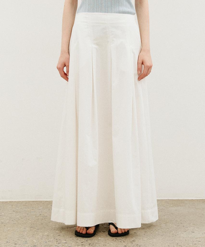 Artid Pleated Long Skirt_White