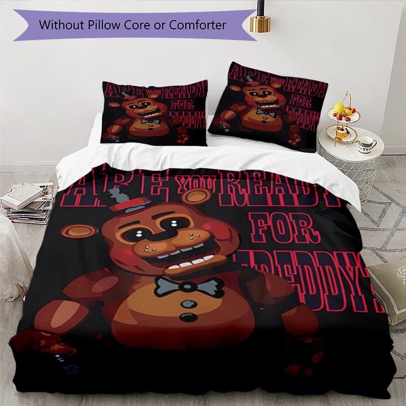 3pcs Freddy Bedding Set Duvet Cover Closure Includes 1 Duvet Cover & 2 Pillowcases, Soft and Comfortable for All Seasons.