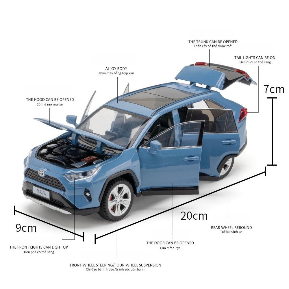 1:24 RAV4 Внедорожник Литой сплав Модель игрушечного автомобиля Звук и свет Детская игрушка Коллекционные предметы Подарок на день рождения