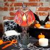 Bat Wings Lamp Gothic Wings of Night Halloween Lamp Vintage Bat Table Lamp with Red Glow Cathedral Base Night Light for Spooky Horror Room Witchy